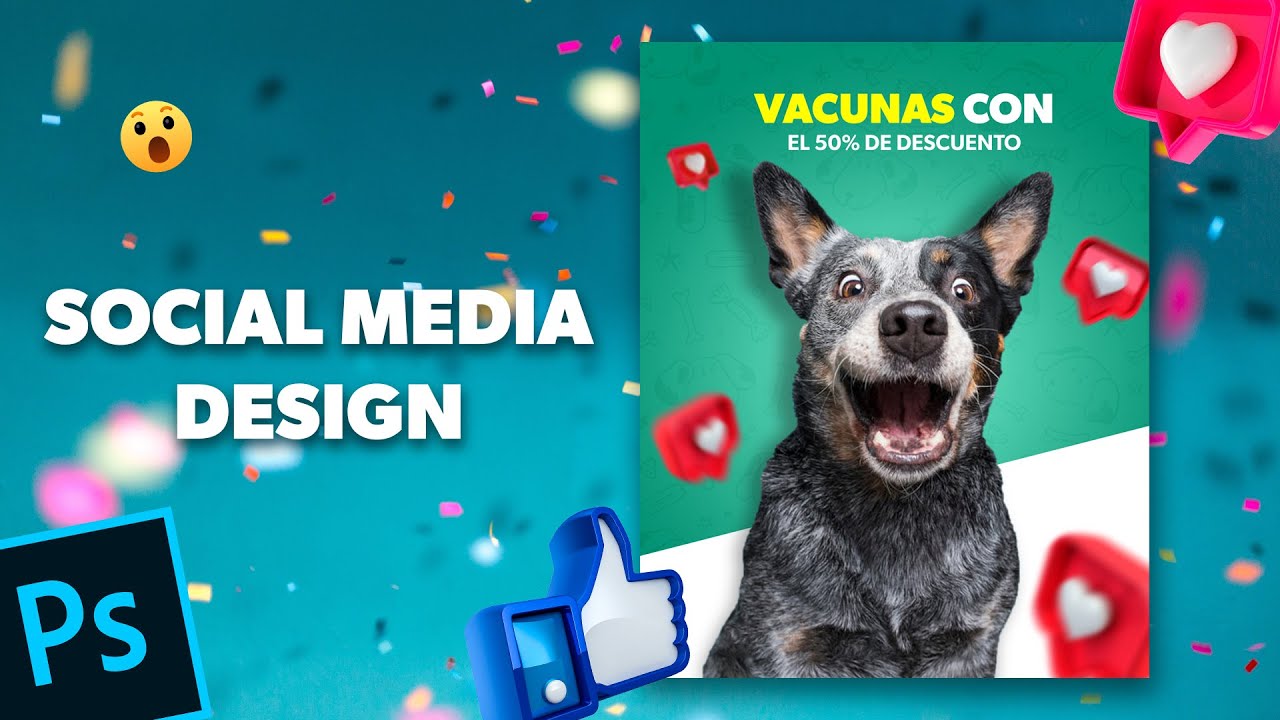 Tutorial de diseño para Veterinaria en Adobe Photoshop CC 2024  Social Media Post Tutorial  Fer Nava