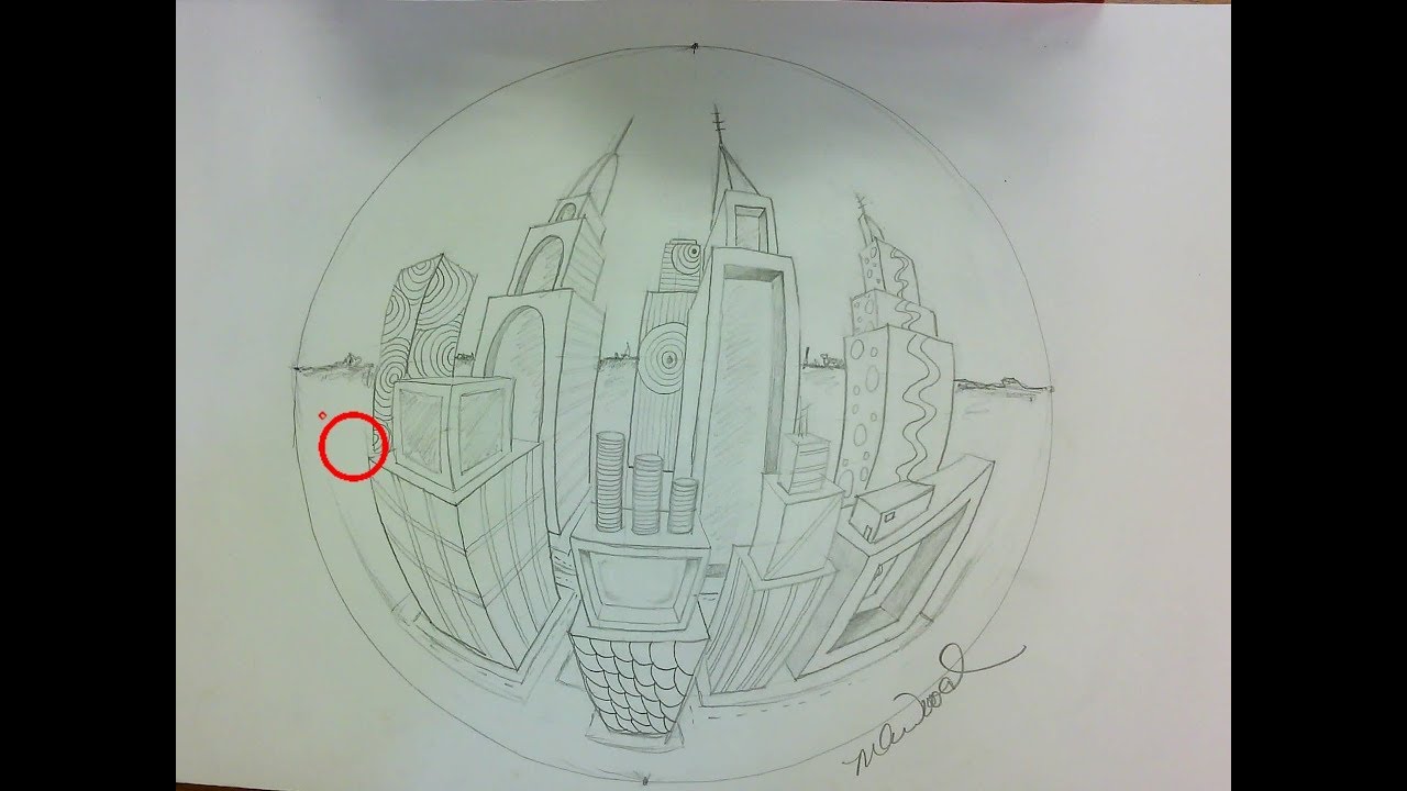 Part 2: How to Draw in 5 Point Perspective a City