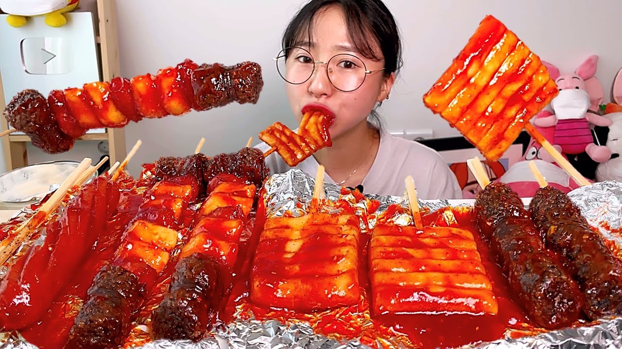 추억의 떡꼬치 순대꼬치 모듬꼬치 소세지 디저트 먹방 Dessert Mukbang
