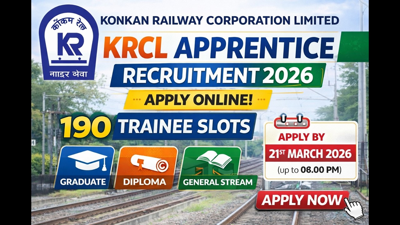 KRCL Apprentice Recruitment 2026 Apply Online Full Notification Eligibility Selection