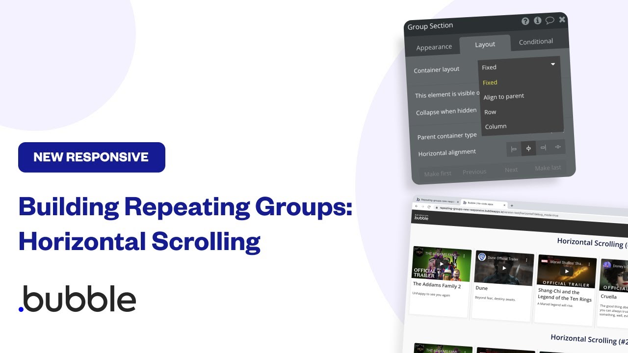 How To Create Horizontal Scrolling Repeating Groups With Bubble&rsquo;s New Responsive Editor