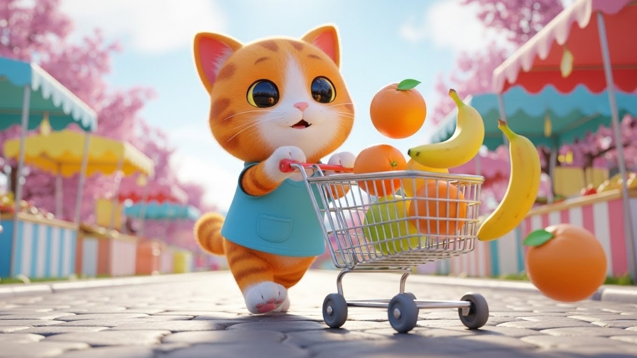 китти отправляется за покупками на фруктовый рынок 🐱🍎🧺 | мультфильм для детей и весёлая математика