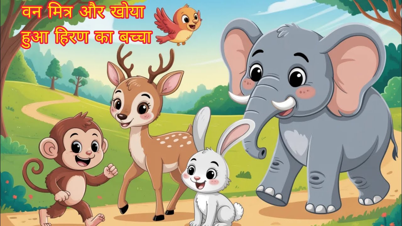 वन मित्र और खोया हुआ हिरण का बच्चा, cartoon story galaxy tv, #cartoon #hindikahanian #viral 