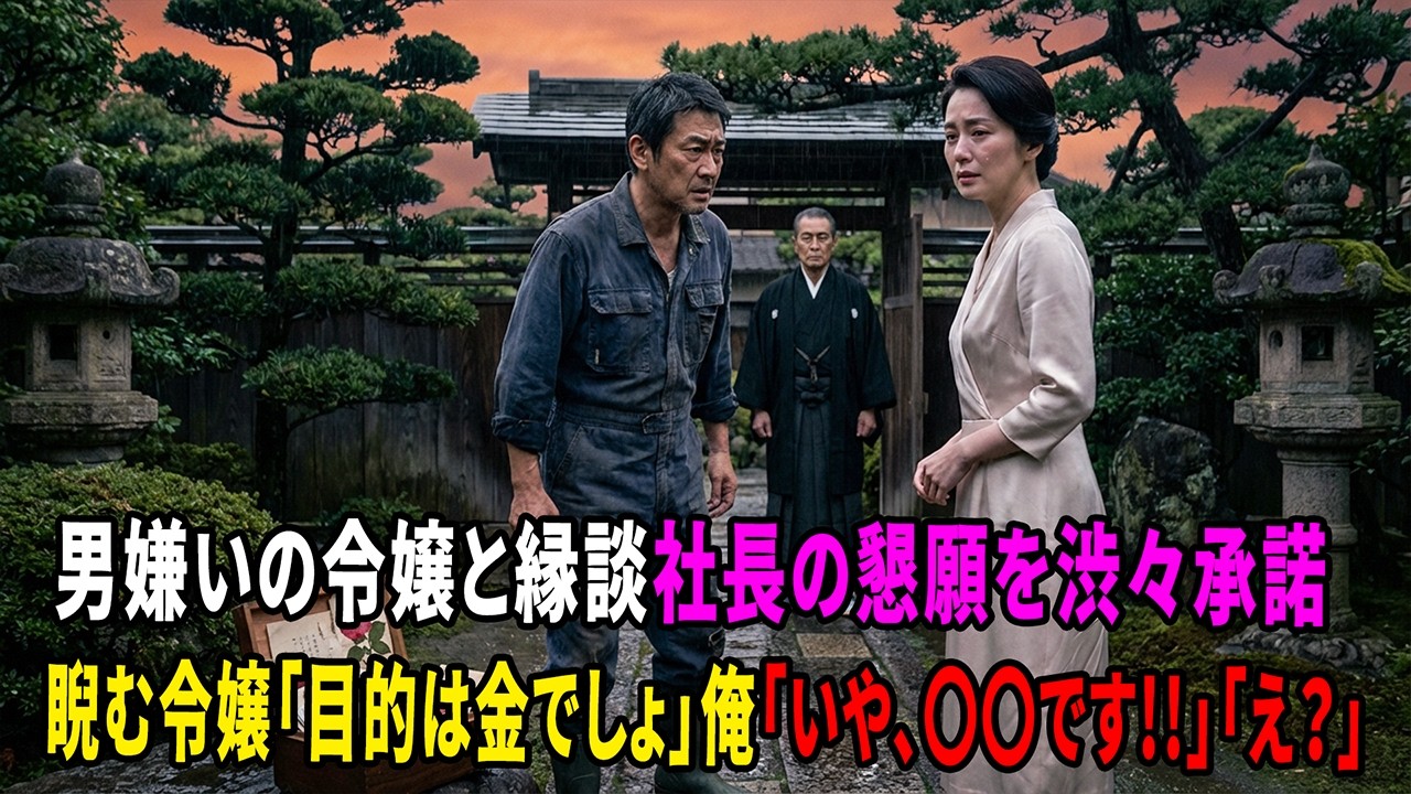 【感動する話】潔い庭師の正体。社長令嬢との政略結婚の席で放った「ある一言」に、凍りついた彼女の心が溶け出した結末。