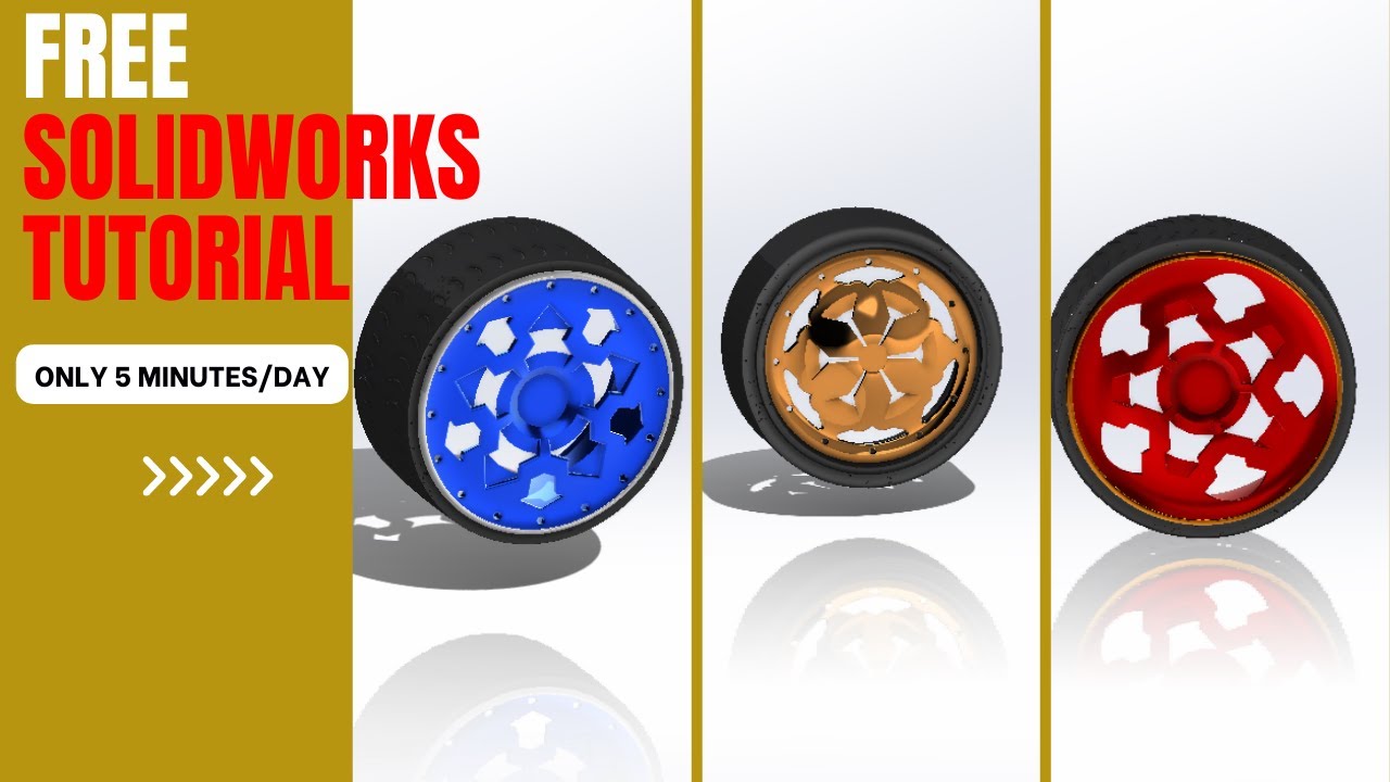 Solidworks Tutorial From ZERO (Lesson23) 👀Design Wheel Rim
