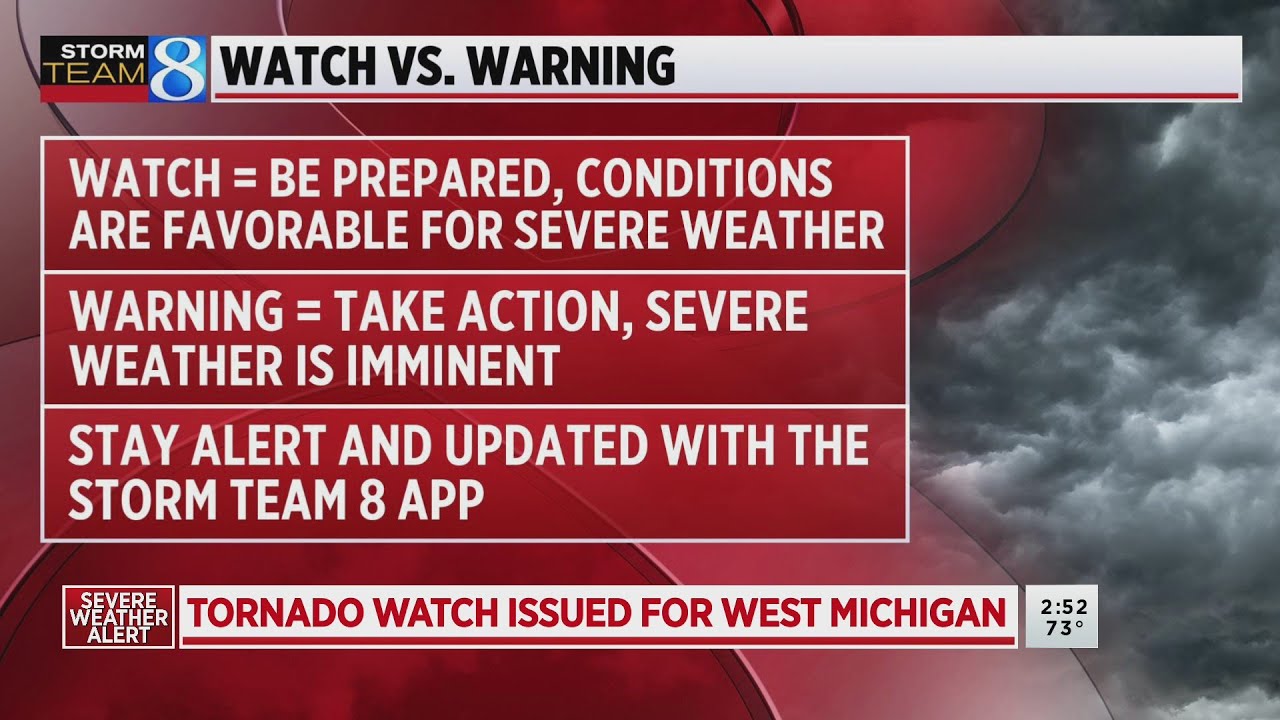 What's the difference between a tornado watch and warning?