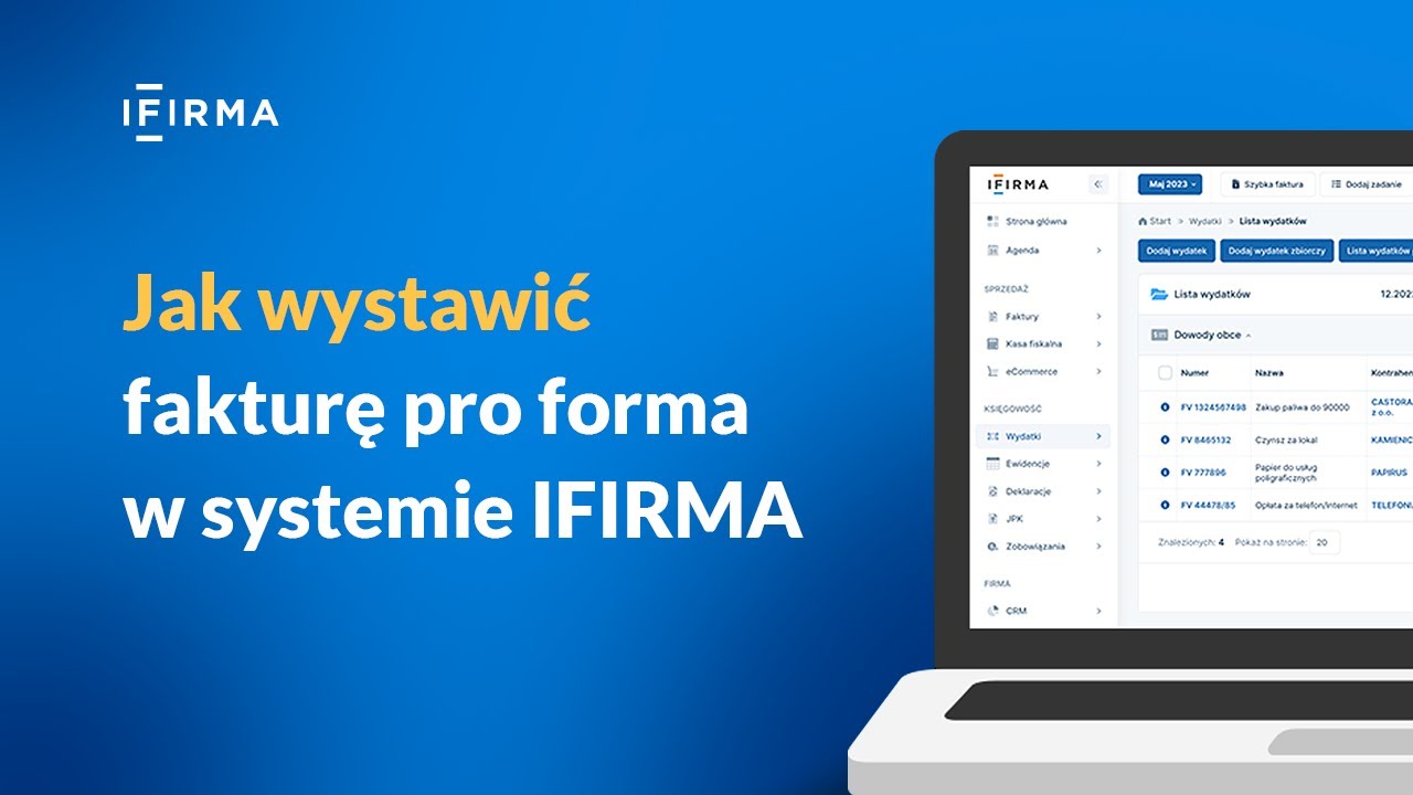 Faktura pro forma w systemie IFIRMA