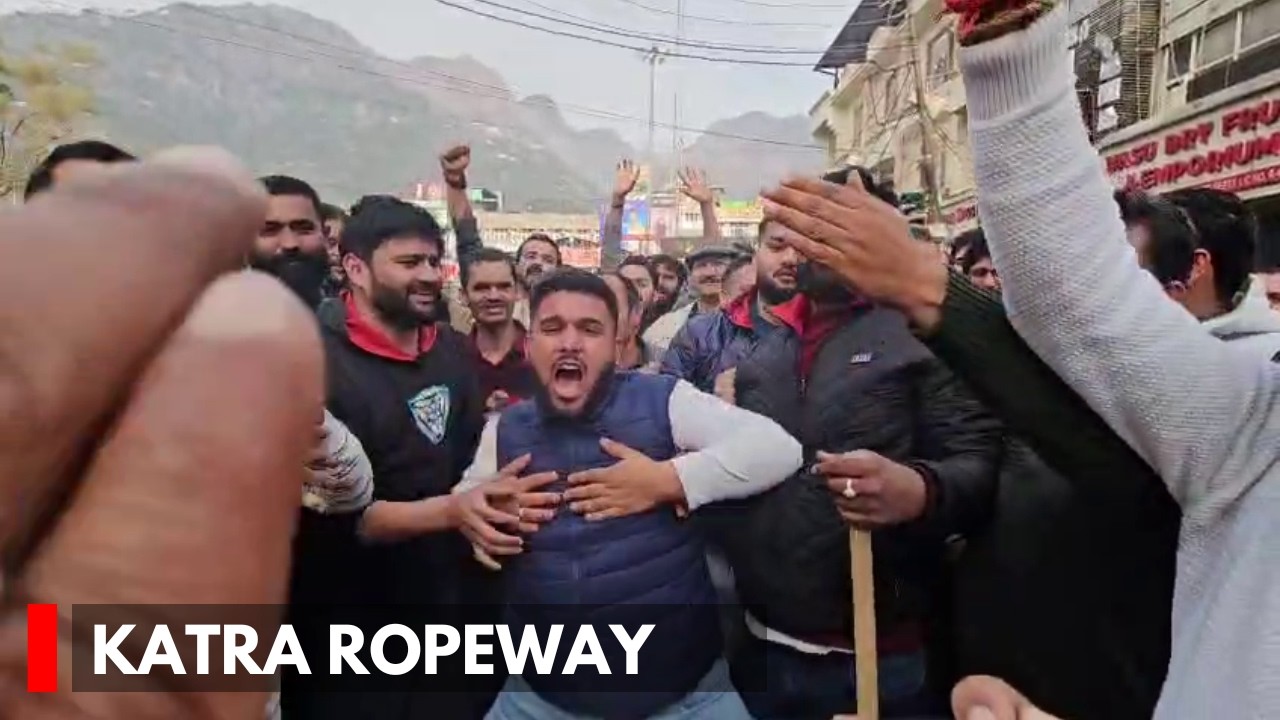 Katra: Sanghrash Samiti Protests  Against Katra Ropeway Project