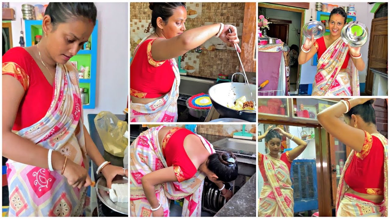 Cooking To Lunch Vlog With Saree 🥰 | saree cleaning vlog new | saree cleaning vlog new indian wife