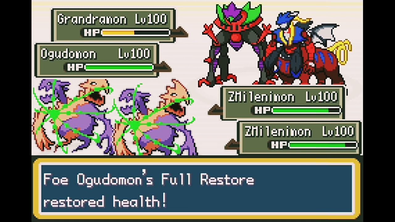 Pokemon Dark Rising Origins World Collides : ZMilleniumon Vs Grandramon & Ogudomon