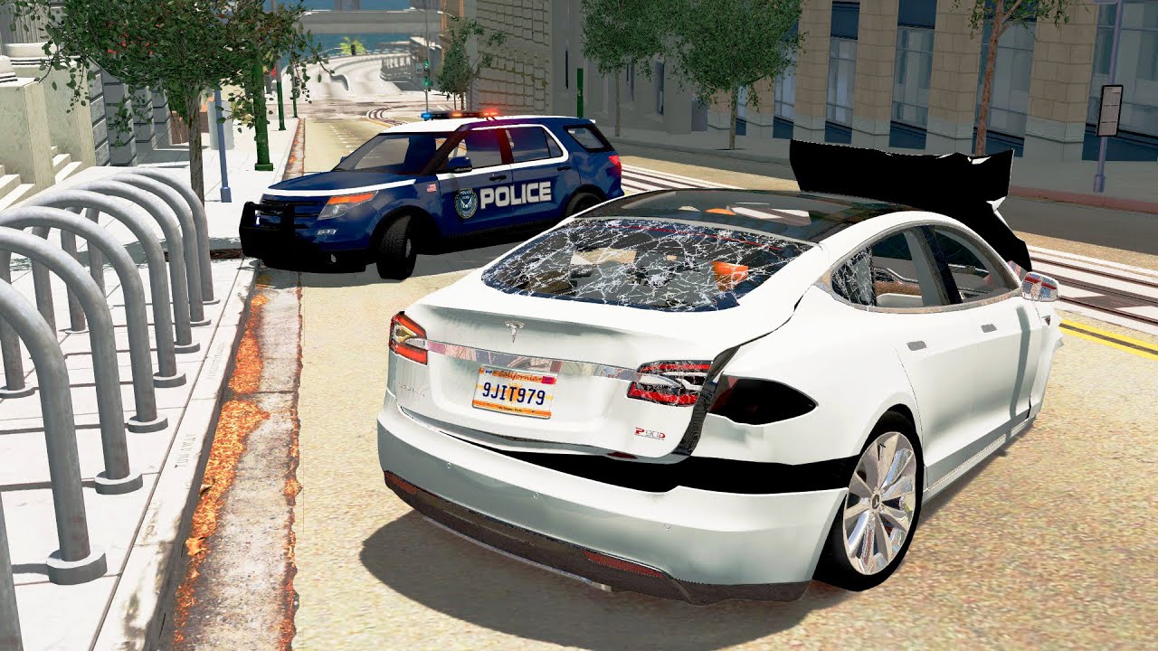 Tesla Car Crashes & Tesla Autopilot Saves 6 - BeamNG.Drive | BeamNGTV