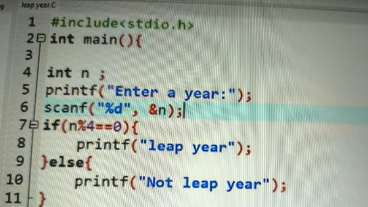 W.A.P in C to print leap year or not || using Dev C ++