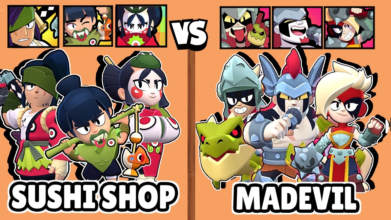 NORI + KENJI + KAZE vs DAMIAN + LUMI + DRACO | SUSHI SHOP vs MADEVIL | BRAWL STARS