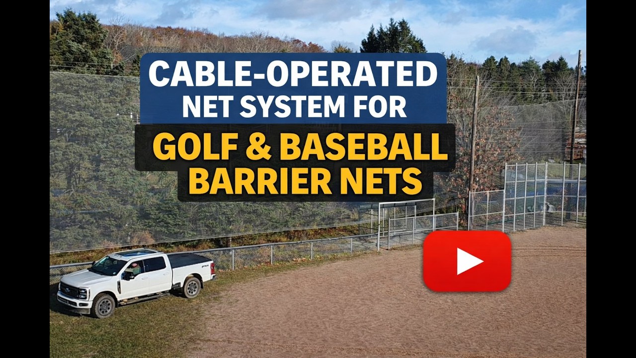 How We Raise & Lower Golf and Baseball Barrier Nets (Cable System)