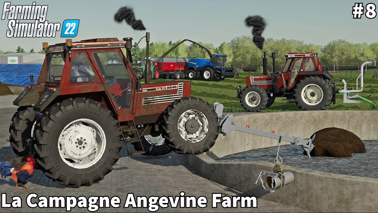 Agitation & Spreading Slurry, Picking up Grass│La Campagne Angevine│FS 22│Timelapse#8