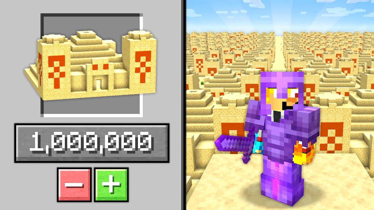 Minecraft svět kde je 1,000,000 PYRAMID...