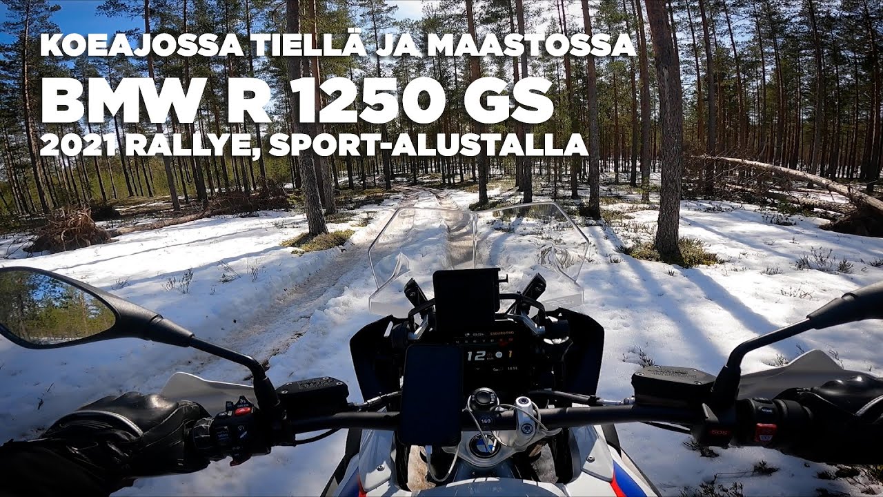 Koeajossa 2021 BMW R 1250 GS sport-jousituksella. Tiellä ja maastossa.