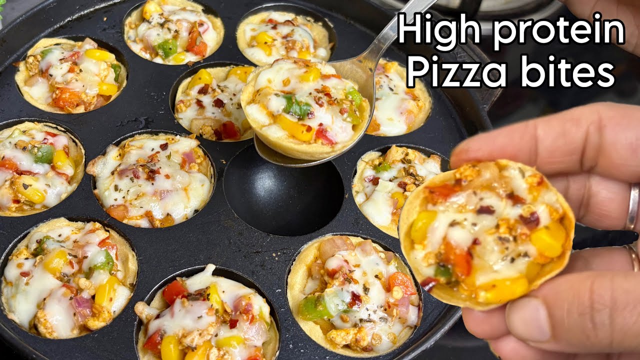 बिना आटे,मैदा के हेल्दी और स्वादिष्टPizza Cups घर पर|Pizza Cups in Appe Pan|High Protein Pizza Bites