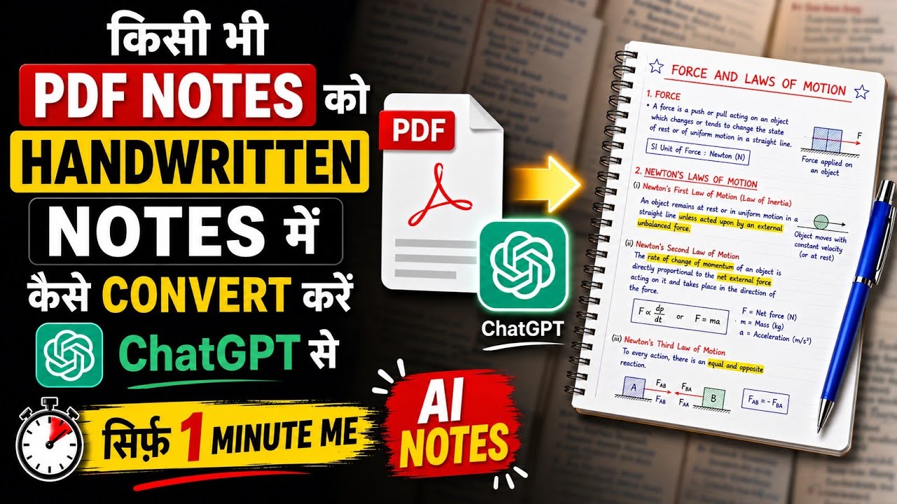 PDF notes to handwritten Notes 📖 | How to create PDF to AI Handwritten Notes | Free AI tools ✨