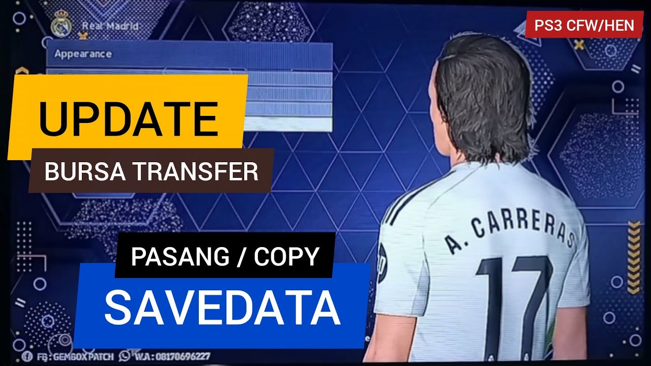 UPDATE BURSA TRANSFER PER JULI 2025 | PASANG SAVEDATA GEMBOX PATCH | PS3 CFW/HEN #gemboxpatch #pes