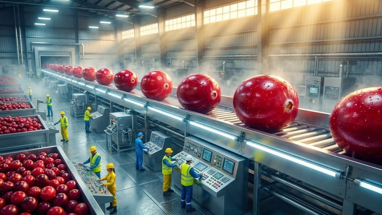 Inside a Massive Cranberry Juice Factory: From Water Floods to Concentrated Extract (Full Process)
