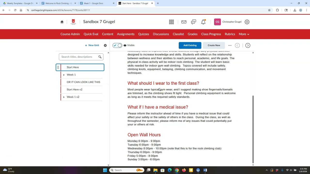 Copy content to add to your top level pages, (Units/Lessons in Brightspace)