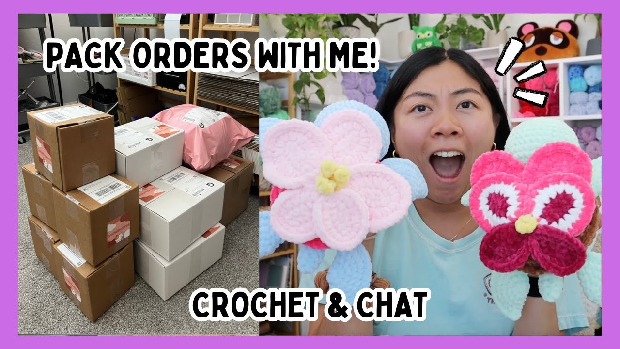 Pack Orders With Me (ASMR) 📦 My First Tapestry Crochet Project, & New Patterns! Crochet & Chat Vlog