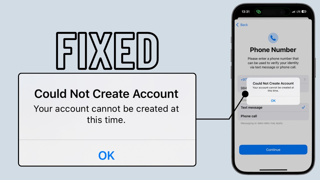 Fix Could Not Create Account | Your Account Cannot be Created at This Time