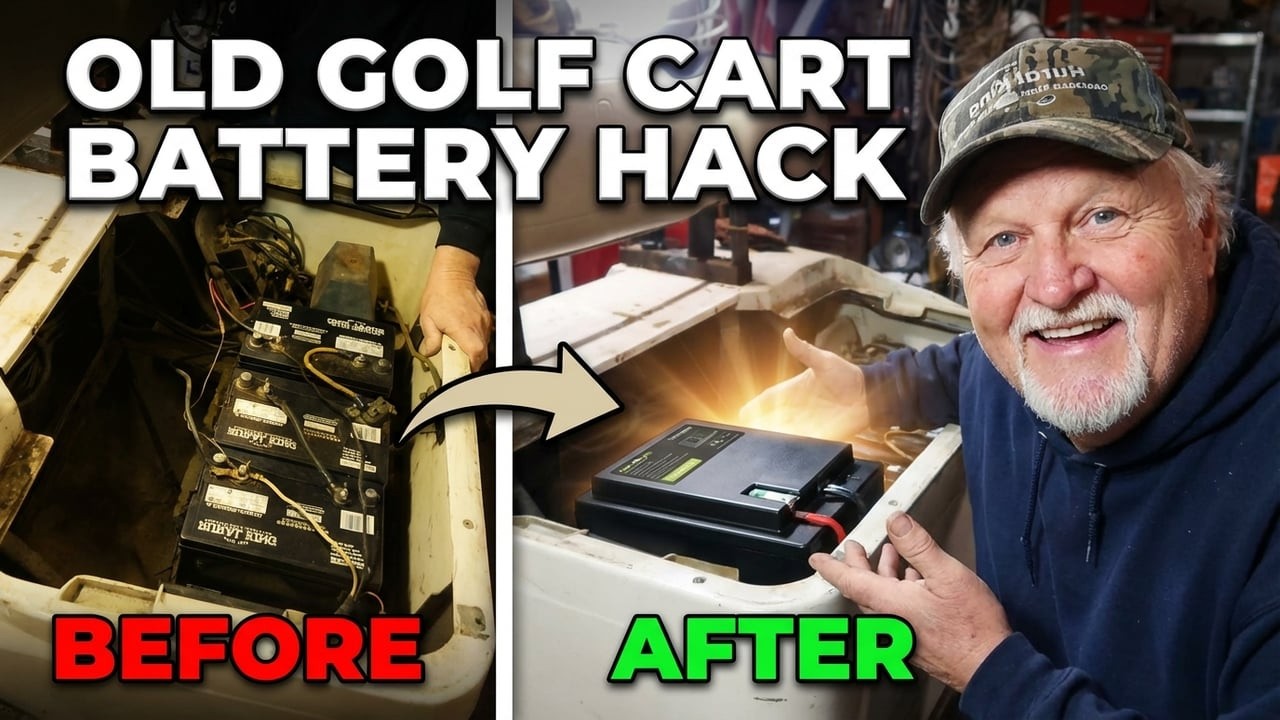 Old Golf Cart Battery Hack Save BIG!  #outdooradventureschannel