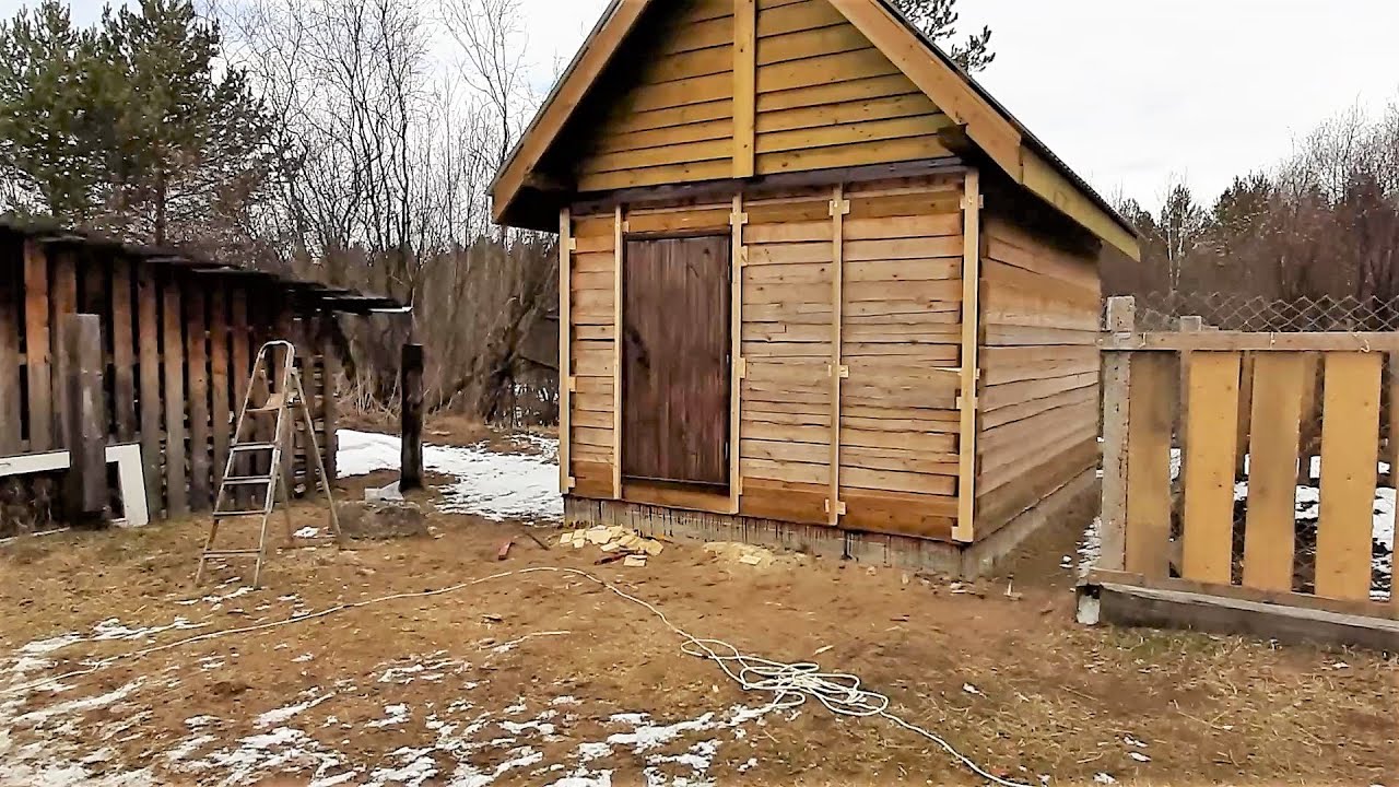 Баня своими руками. Обрешетка сруба под усадку. How to make a log cabin crate.