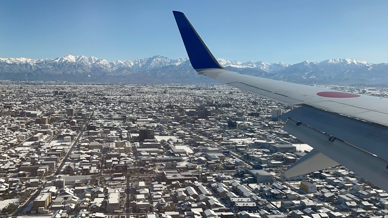東京羽田⇨富山（冬・快晴）｜Full Real Flight Video・ほとんどノーカット ）｜ANA B737-800 北陸、頑張れ！#東京  #富士山 #とやま  #立山連峰　#北アルプス