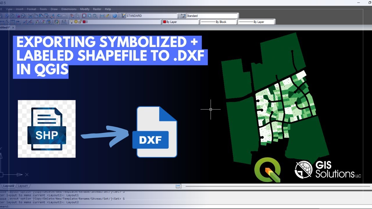 Экспорт символизированного и маркированного шейп-файла в формат DXF в QGIS