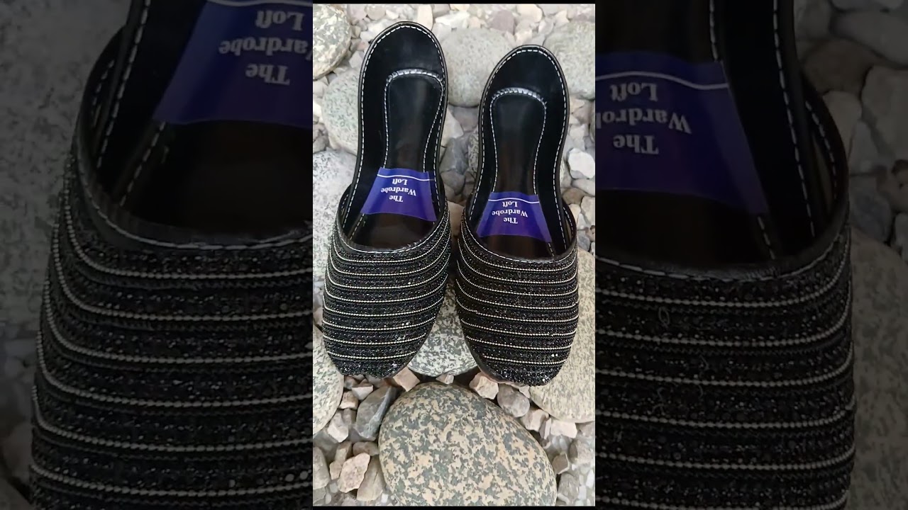Midnight Noir Embellished Khussa | Stylish Beaded Khussa Design | Luxury Khussa Collection