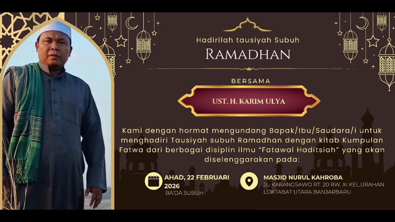 LIVE! TAUSYIAH RAMADHAN bersama KH.KARIM ULYA