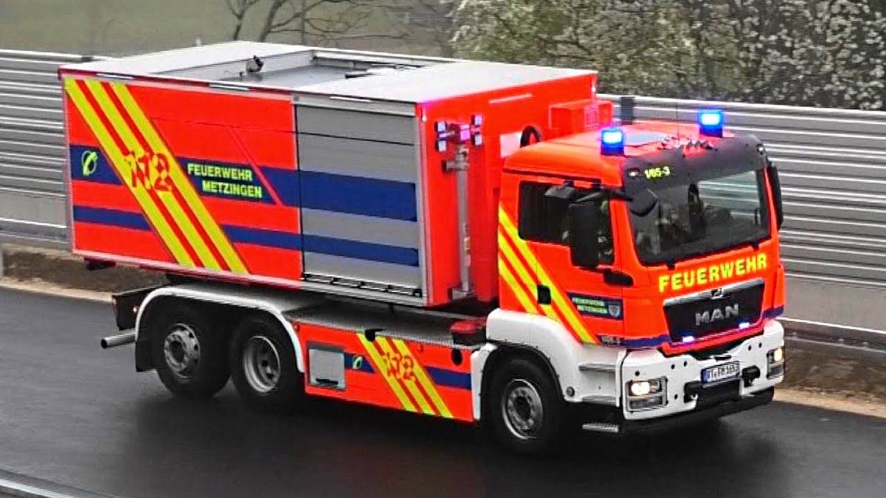 [NAGELNEUES WLF] Einsatzfahrten Feuerwehr Grafenberg und Metzingen zu schwerem VU