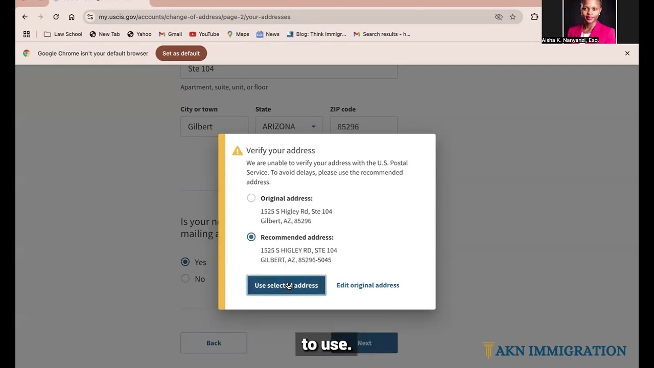 How to change your address in your USCIS Account.