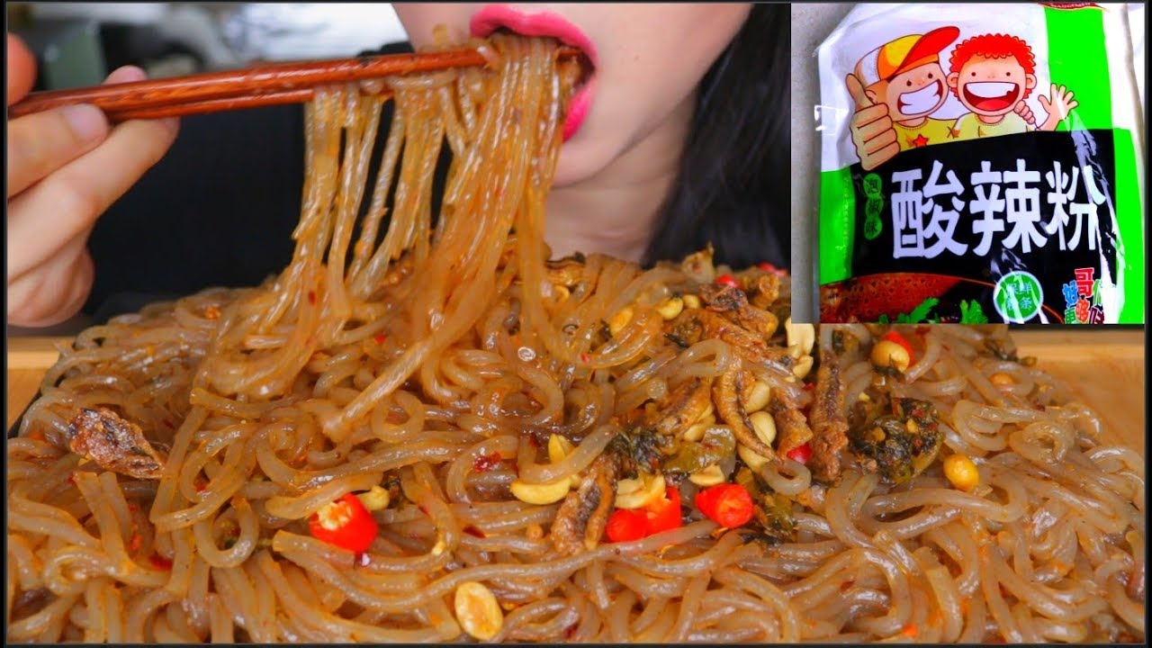 ASMR SOUR SPICY SWEET POTATO NOODLES | 酸辣面 | EATING SOUNDS | NO TALKING