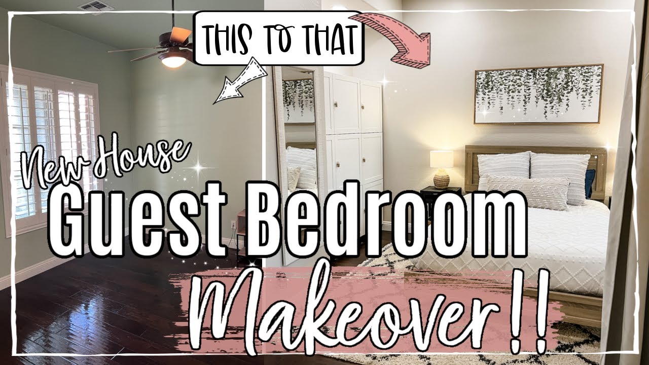 New House GUEST BEDROOM MAKEOVER 2022 :: Extreme Before & After :: Guest Room Decorating Ideas