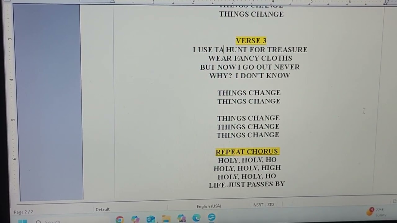 THINGS CHANGE BY DENISE SPURLOCK AND MJ BACKING TRACKS