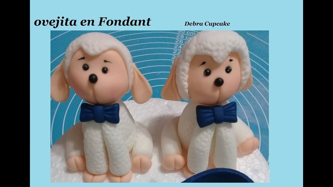 Ovejita en Fondant.- modelando figura para Pasteles o cupcakes #ovejitaenfondant