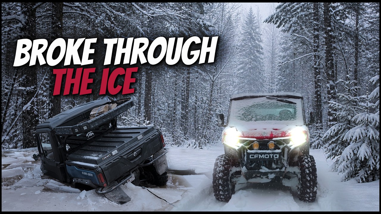 U10 PRO HIGHLAND saves UTV after breaking through thick ice | icy trail ride!