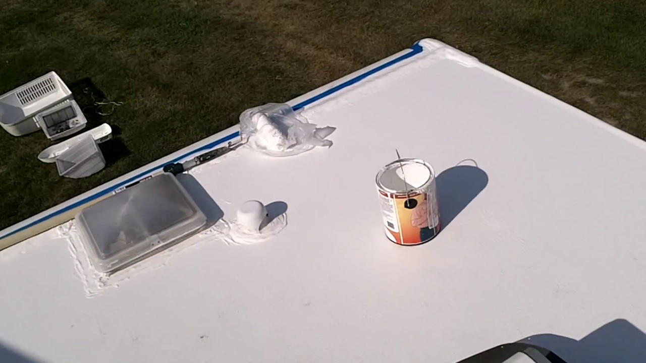 RV roof clean and reseal DIY