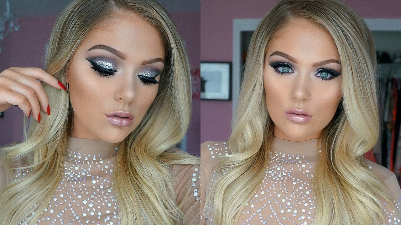NEW YEARS EVE MAKEUP TUTORIAL | Silver Glitter Smokey Eye