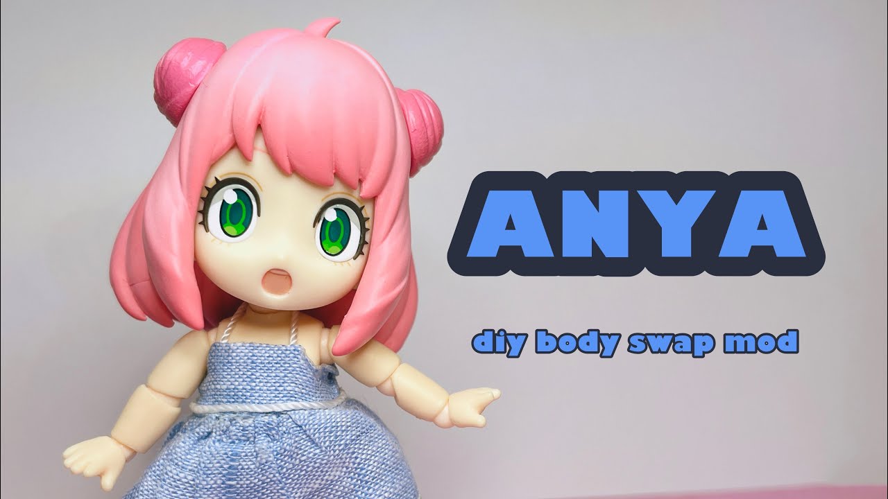 diy anime anya forger | spy family | how to swap mini figuarts head w ymy | nendoroid ob11 body doll