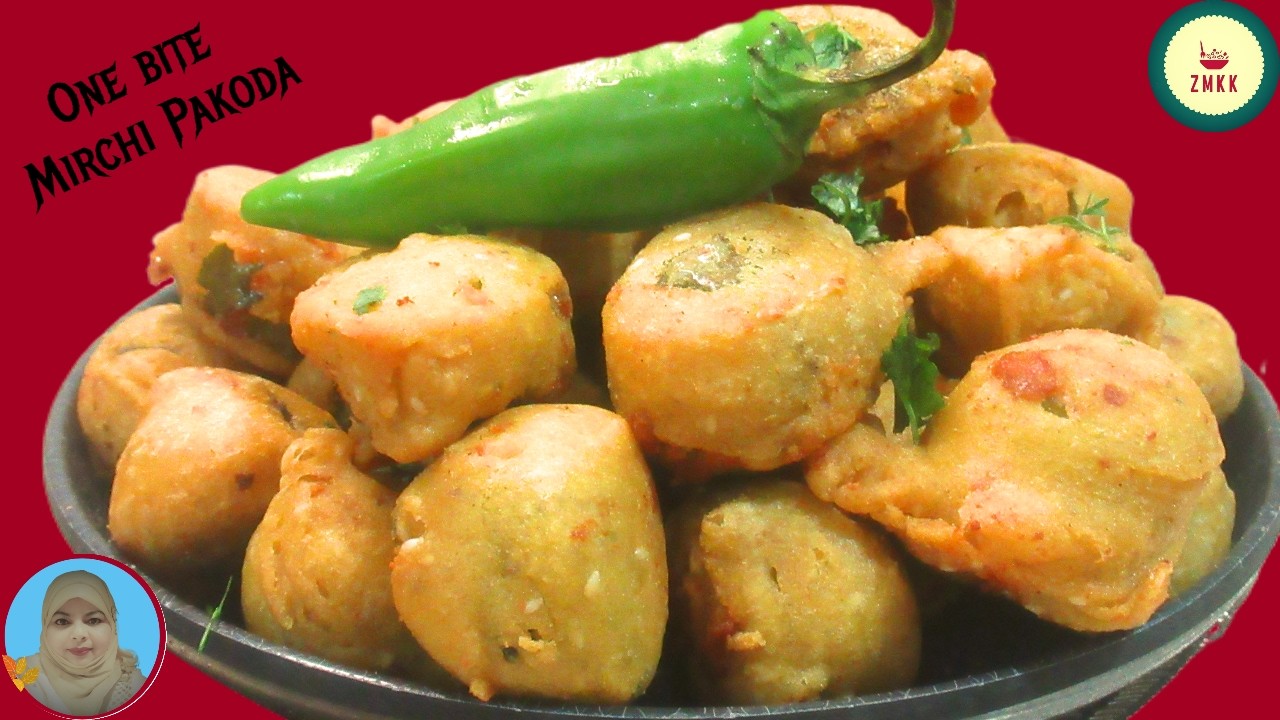 One bite cheesy mirchi pakoda / Ramadan Special / taste aisa k khate jao khate jao     BY   ZMKK