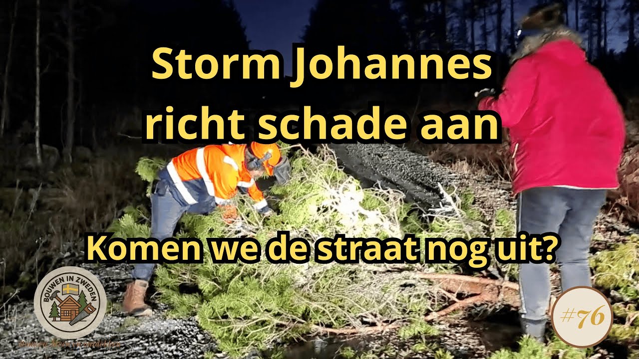 Storm Johannes versperd ons de weg. Diverse bomen omver! - vlog 76