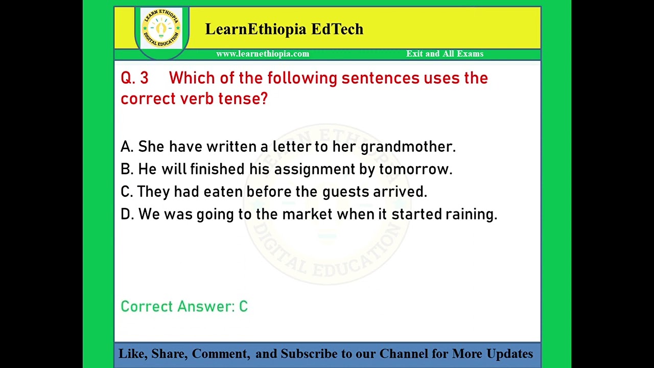 Editing and Proof-reading | Model Exit Exam Questions for English Exit Exam