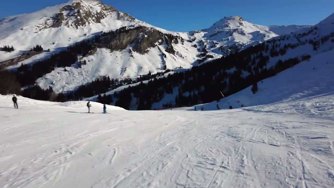 [4K] Blue Velvet Ski Piste, Avoriaz, Les Portes du Soleil, France