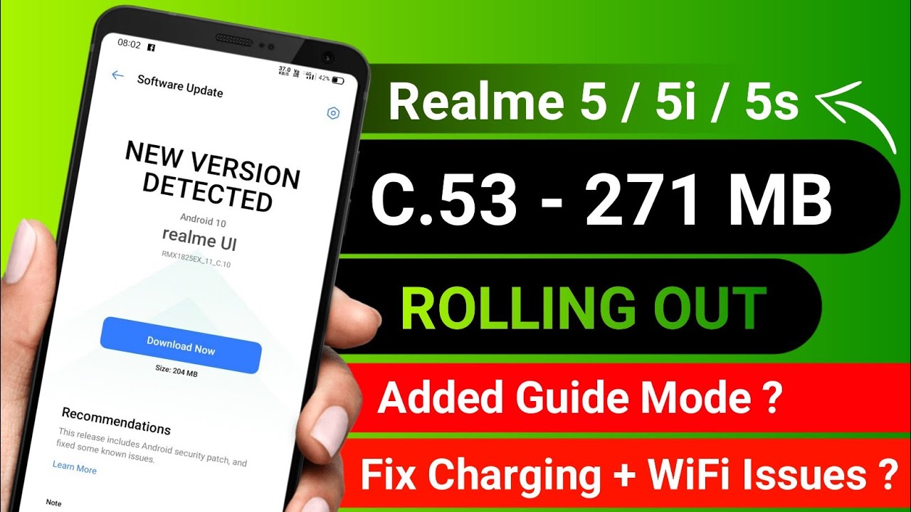 Realme 5 / 5i / 5s New July 2020 Update Rolling Out ( C.53 - 271 MB ) Full Details Is Here ?