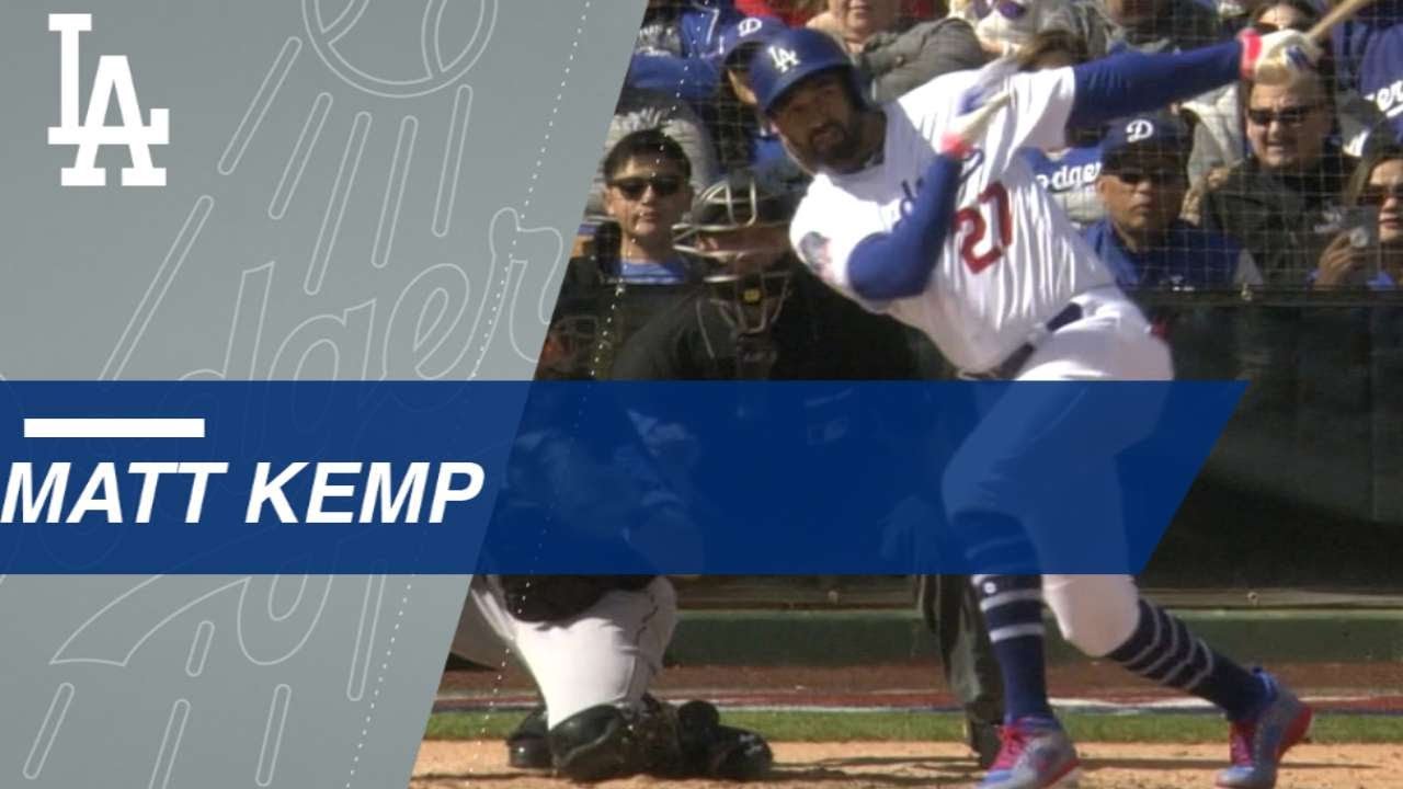 Matt Kemp smashes a three-run homer in return to Dodgers